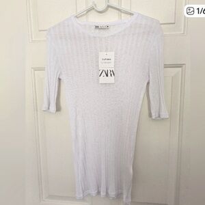 Zara Long Sleeve White Top